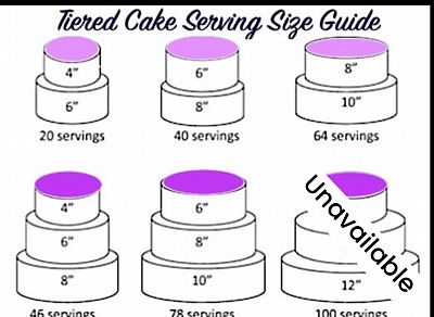 Cakes sizes available